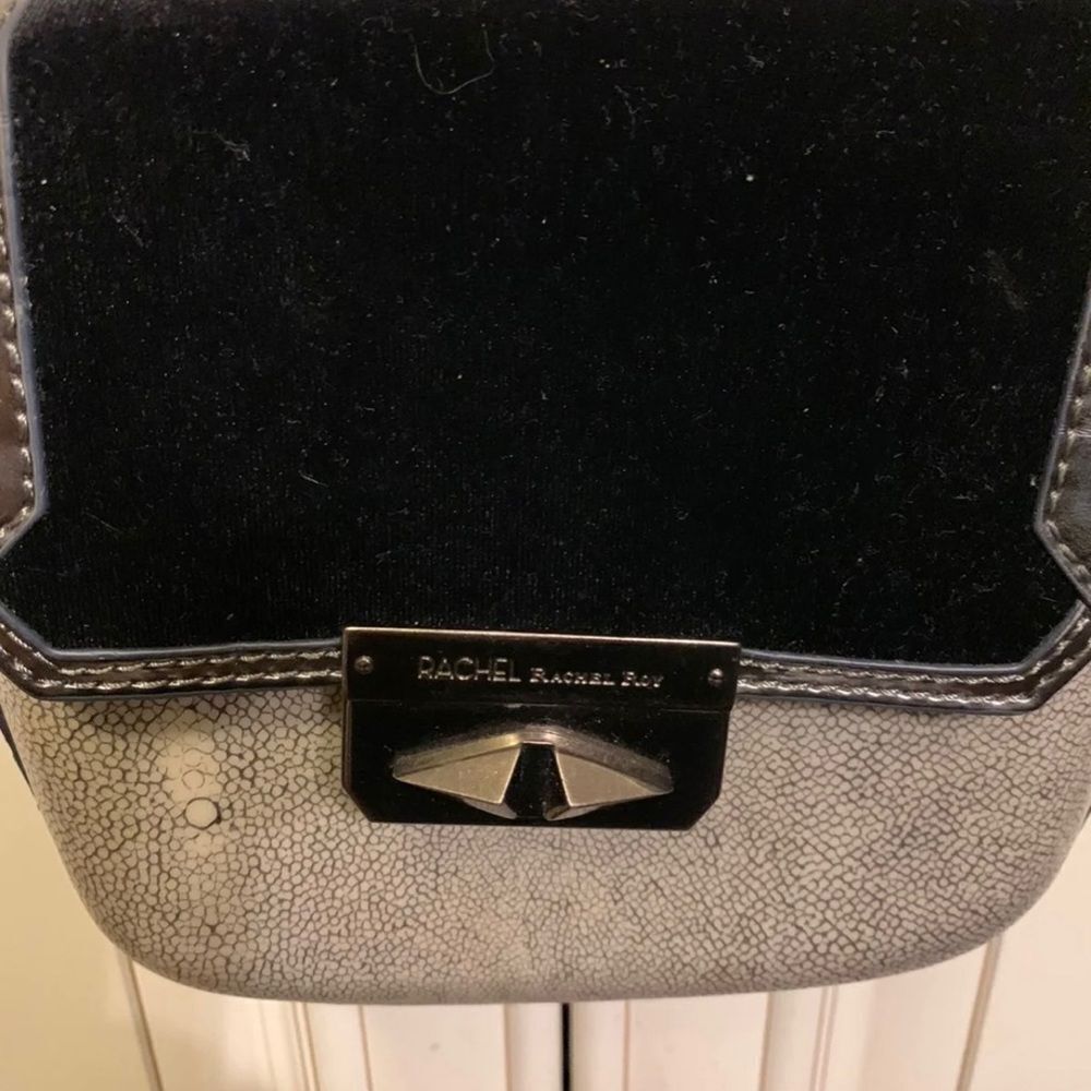 RACHEL ROY METALLIC FABRIC VELVET EVENING PURSE